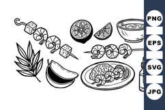 Hand Drawn Tropical Food Clipart Bundle for Summer Product Image 1