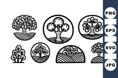 Hand Drawn Tree Clipart Collection for Crafts Product Image 1