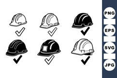 Hand Drawn Construction Helmets Clipart Bundle for Safety Product Image 1