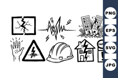 Electrical Safety Warning Icon Set For Construction Safety Product Image 1