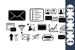 Hand Drawn Email Icon Clipart Bundle for Web Product Image 1