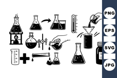 Hand Drawn Science Lab Clipart Bundle for Crafts Product Image 1