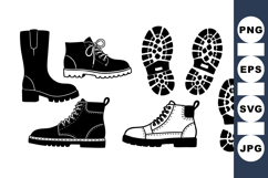 Hand Drawn Work Boots Clipart Bundle for Crafts Product Image 1
