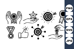 Hand Drawn Achievement Icon Set For Success Projects Product Image 1