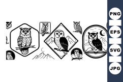 Rustic Hand Drawn Owl Clipart Set for Crafts Product Image 1