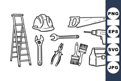 Rustic Handyman Tool Clipart Bundle for DIY Projects Product Image 1