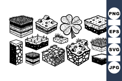 Vintage Hand Drawn Tile Clipart Bundle for Crafts Product Image 1