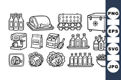 Vintage Kitchen Pantry Clipart Bundle For Cooking Designs Product Image 1