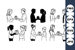 Hand Drawn Gift Giving Silhouettes Bundle Product Image 1