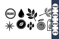Organic Stamp Clipart Bundle For Eco Branding Product Image 1