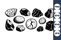 Hand Drawn Stone and Rock Clipart Collection Pack Product Image 1