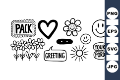 Hand Drawn Doodle Stamp Clipart Set for Crafts Product Image 1