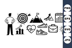 Hand Drawn Goal Setting Doodle Icon Bundle Product Image 1