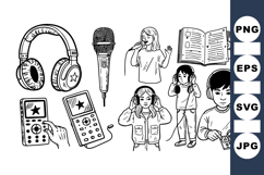 Vintage Music Devices Clipart Bundle for Crafts Product Image 1