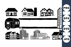 Hand Drawn Building Clipart Collection for Urban Design Product Image 1