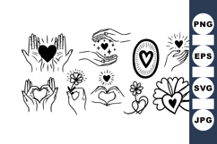 Hand Drawn Heart Clipart Bundle For Valentines Product Image 1
