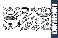Hand Drawn Asian Food Sketch Clipart Bundle Product Image 1