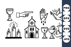 Religious Sacrament Clipart Collection with Church Symbols Product Image 1