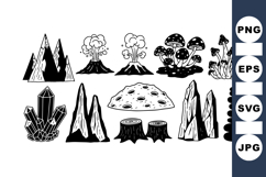 Hand Drawn Crystals And Rocks Clipart Set For Crafts Product Image 1