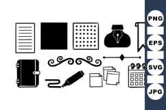 Vintage Office Supplies Clipart Bundle for Planners and Product Image 1