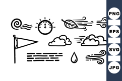 Retro Weather Icon Clipart Set for Digital Projects Product Image 1