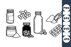 Hand Drawn Pharmacy Clipart Bundle For Crafts Product Image 1