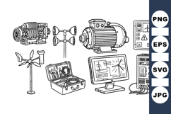 Technical Energy Equipment Sketch Bundle For Engineering Use Product Image 1