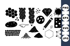 Monochrome Geometric Shapes Clipart Bundle for Modern Product Image 1