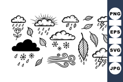 Hand Drawn Weather Icons Bundle for Crafts and Print Product Image 1