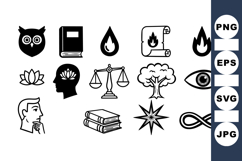 Minimalist Spiritual Icon Set For Meditation Design Product Image 1