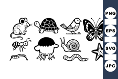 Vintage Black And White Insect Clipart Set Product Image 1