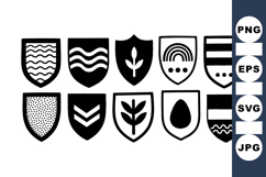Minimalist Black Shield Icon Vector Set For Design Projects Product Image 1