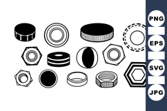 Vector Mechanical Parts Clipart Bundle for Industrial Design Product Image 1