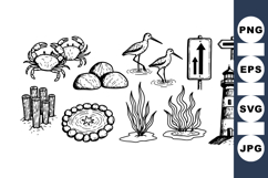 Vintage Coastal Clipart Set for Nautical Designs Product Image 1