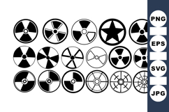 Vintage Radiation Symbol Clipart For Hazard Designs Product Image 1