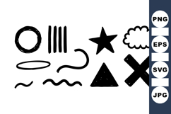 Minimalist Hand Drawn Abstract Shapes Clipart Set Product Image 1