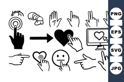 Hand Gesture Icon Clipart Bundle for Web Design Product Image 1