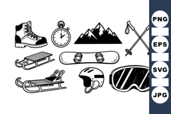 Winter Sports Equipment Clipart Bundle For Outdoor Fun Product Image 1