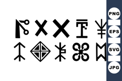 Ancient Nordic Viking Rune Symbol Clipart Set for Crafts Product Image 1