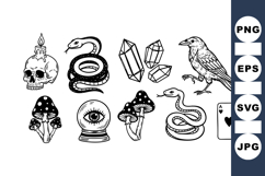 Occult Line Art Clipart Bundle For Crafts And Printables Product Image 1