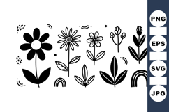Hand Drawn Floral Clipart Bundle For Crafts Product Image 1