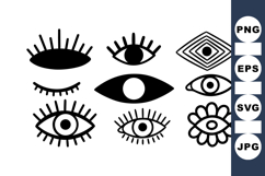 Minimalist Eye Icon Clipart Bundle for Design Use Product Image 1