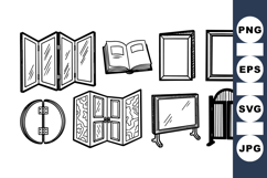 Hand Drawn Window Frame Illustration Clipart Set Product Image 1