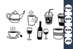 Hand Drawn Beverage Clipart Set For Printables And Crafts Product Image 1