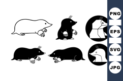 Hand Drawn Mole Animal Clipart Set for Wildlife Designs Product Image 1