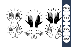 Hand Silhouette Vector Clipart Bundle for Crafts Product Image 1