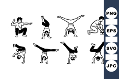 Urban Breakdance Silhouette Clipart Bundle for Design Product Image 1