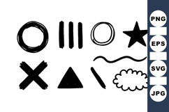 Hand Drawn Doodle Shapes Clipart Collection for Crafts Product Image 1