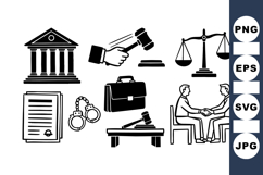 Legal Icons Clipart Bundle for Law Designs Product Image 1