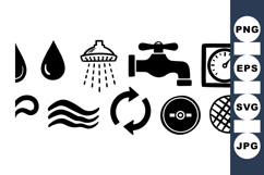 Water Conservation Icon Set for Eco Projects Product Image 1